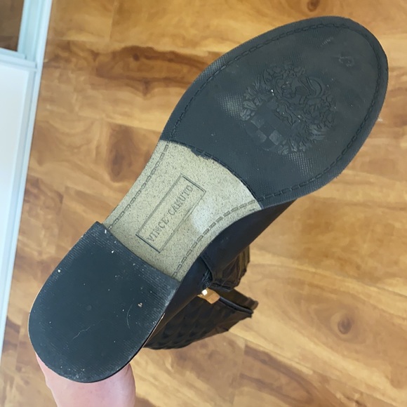 VINCE CAMUTO Foxey 2 Leather Black Knee High Boot Size 8 - Picture 5 of 7